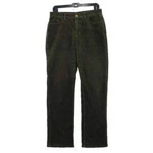 Chaps‎ Women's Corduroy Pants Olive Green Straight Leg Size 6